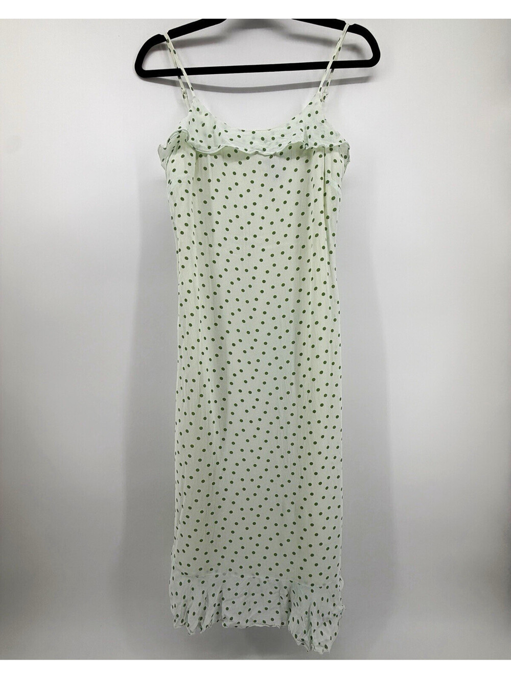 American Eagle Outfitters Polka Dot Full Slip Ruffle Adjustable Straps 2